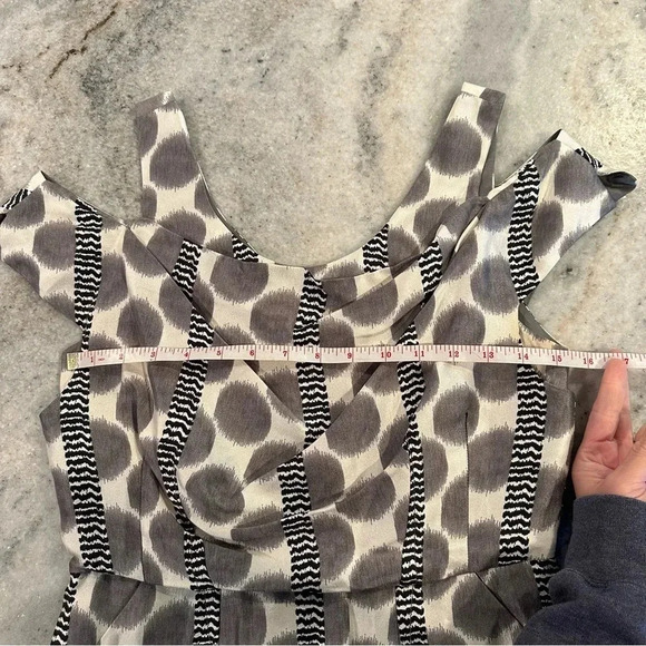 Leifsdottitr Anthropologie Paso Dot Black Gray Silk Blend Mini Dress Siz… - Picture 8 of 16
